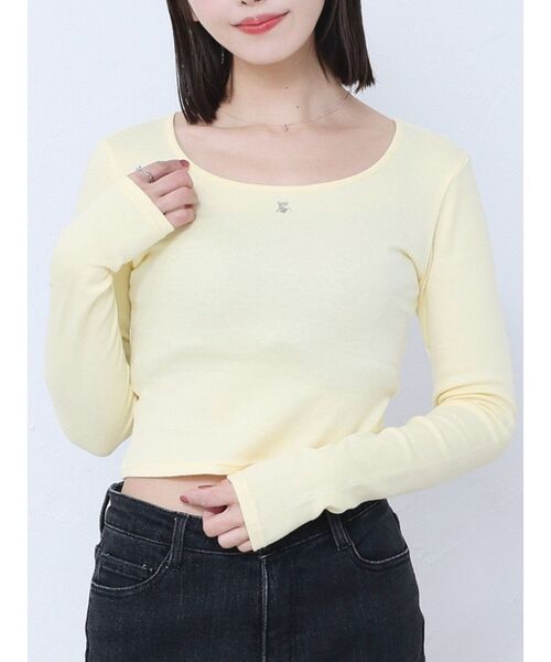 EATME（イートミー）の「スムースクルーネックロンT（Tシャツ/カットソー・レディース・オフホワイト/イエロー/ブルー/ブラック・FREE）」の4枚目の写真