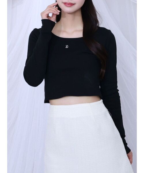 EATME（イートミー）の「スムースクルーネックロンT（Tシャツ/カットソー・レディース・オフホワイト/イエロー/ブルー/ブラック・FREE）」の2枚目の写真