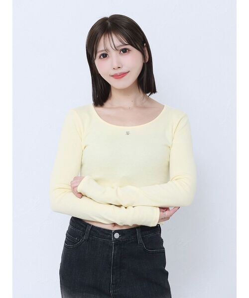 EATME（イートミー）の「スムースクルーネックロンT（Tシャツ/カットソー・レディース・オフホワイト/イエロー/ブルー/ブラック・FREE）」の17枚目の写真