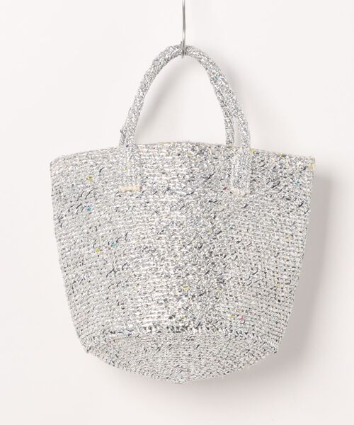 UNBILLION（アンビリオン）の「アフリカンスクエアー AFRICANSQUARE / プラスチックサイザルバッグ共手9インチ（かごバッグ・レディース・シルバー・FREE）」の6枚目の写真