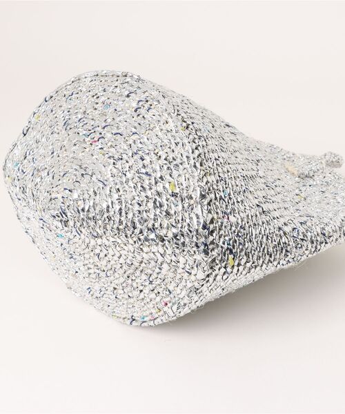 UNBILLION（アンビリオン）の「アフリカンスクエアー AFRICANSQUARE / プラスチックサイザルバッグ共手9インチ（かごバッグ・レディース・シルバー・FREE）」の7枚目の写真