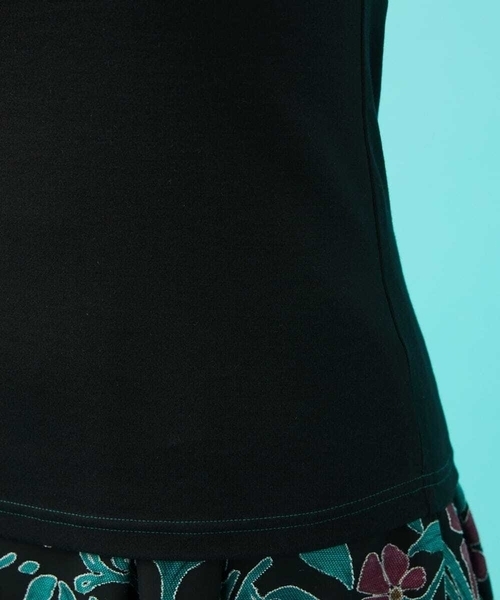 Jocomomola(ホコモモラ)の「フライスフラワーレースタンクトップ(Tシャツ/カットソー・レディース・ダークインディゴブルー/アイボリー/ブラック・40)」の4枚目の写真