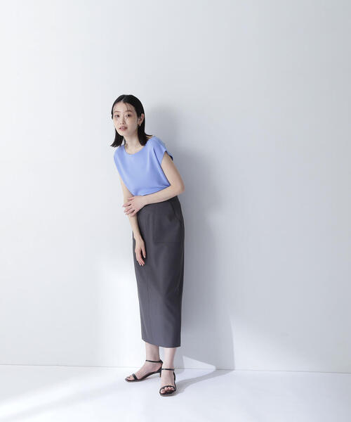 NATURAL BEAUTY BASIC(ナチュラルビューティーベーシック)の「◇リネンライクアウトポケットスカート(スカート・レディース・ベージュ/チャコールグレー・SMALL/MEDIUM/P/S)」の4枚目の写真
