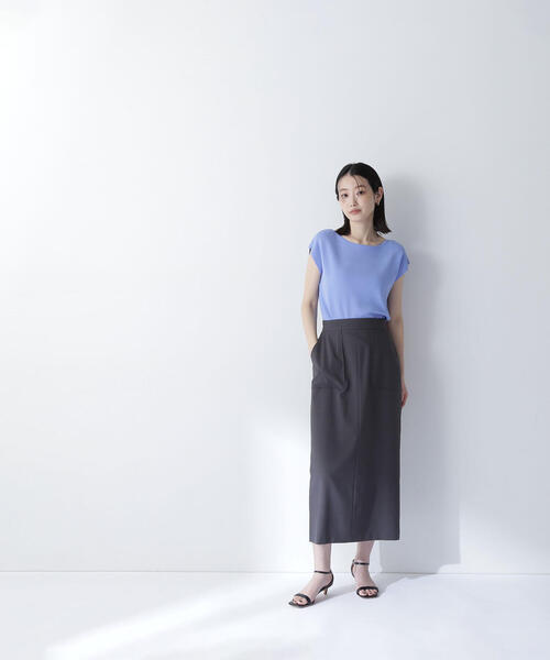 NATURAL BEAUTY BASIC(ナチュラルビューティーベーシック)の「◇リネンライクアウトポケットスカート(スカート・レディース・ベージュ/チャコールグレー・SMALL/MEDIUM/P/S)」の6枚目の写真