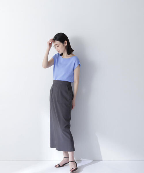NATURAL BEAUTY BASIC(ナチュラルビューティーベーシック)の「◇リネンライクアウトポケットスカート(スカート・レディース・ベージュ/チャコールグレー・SMALL/MEDIUM/P/S)」の7枚目の写真