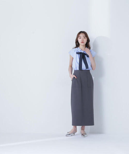 NATURAL BEAUTY BASIC(ナチュラルビューティーベーシック)の「◇リネンライクアウトポケットスカート(スカート・レディース・ベージュ/チャコールグレー・SMALL/MEDIUM/P/S)」の9枚目の写真