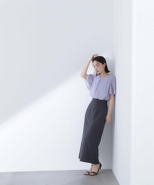 NATURAL BEAUTY BASIC(ナチュラルビューティーベーシック)の「◇リネンライクアウトポケットスカート(スカート・レディース・ベージュ/チャコールグレー・SMALL/MEDIUM/P/S)」の12枚目の写真