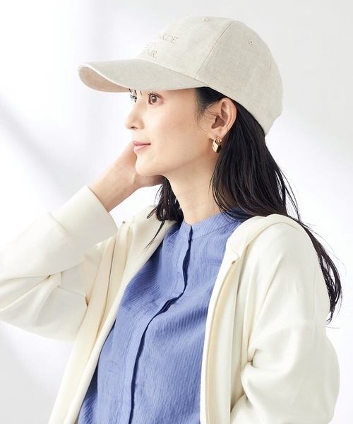 a.v.v(アーヴェヴェ)の「麻リボンキャップ(キャップ・レディース・ピンク/アイボリー/ベージュ・38)」の18枚目の写真