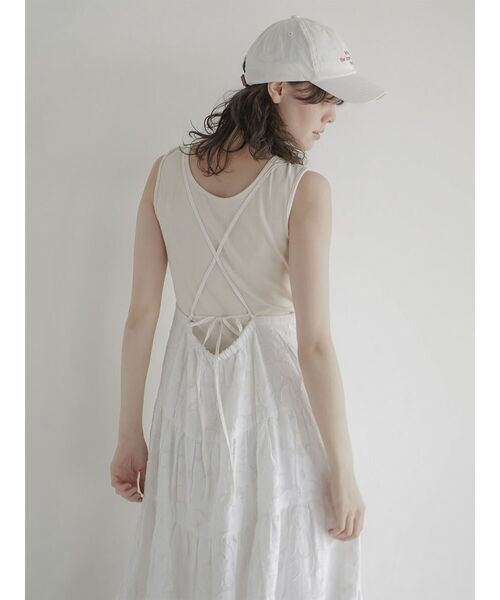 FIKA.（フィーカ）の「Jacquard tiered onepiece（ワンピース・レディース・アイボリー/ブラック・MEDIUM）」の6枚目の写真