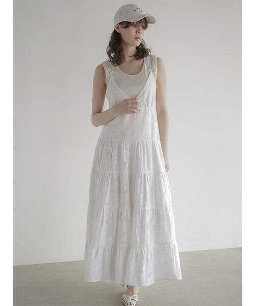 FIKA.（フィーカ）の「Jacquard tiered onepiece（ワンピース・レディース・アイボリー/ブラック・MEDIUM）」の7枚目の写真
