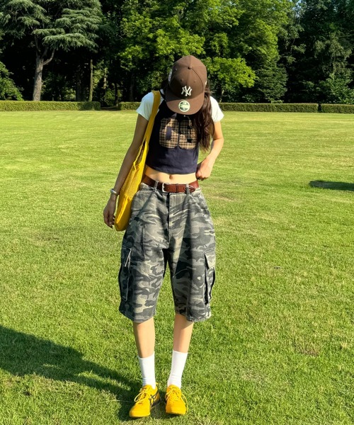 INTER FACTORY(インターファクトリー)の「SARA - カーゴハーフパンツ made in INTER FACTORY(その他パンツ・レディース・インディゴブルー/カモフラージュ・MEDIUM/LARGE)」の9枚目の写真