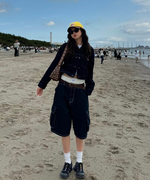 INTER FACTORY(インターファクトリー)の「SARA - カーゴハーフパンツ made in INTER FACTORY(その他パンツ・レディース・インディゴブルー/カモフラージュ・MEDIUM/LARGE)」の11枚目の写真