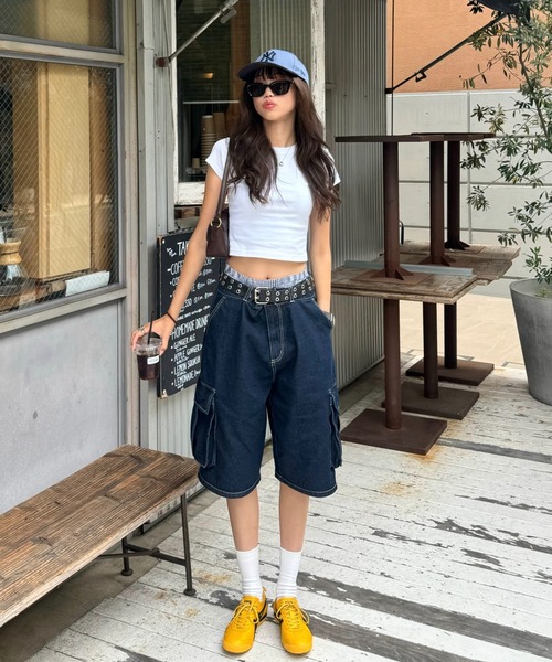 INTER FACTORY(インターファクトリー)の「SARA - カーゴハーフパンツ made in INTER FACTORY(その他パンツ・レディース・インディゴブルー/カモフラージュ・MEDIUM/LARGE)」の16枚目の写真