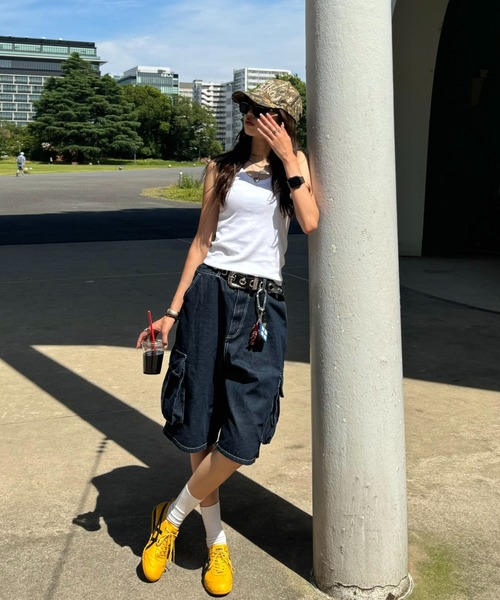 INTER FACTORY(インターファクトリー)の「SARA - カーゴハーフパンツ made in INTER FACTORY(その他パンツ・レディース・インディゴブルー/カモフラージュ・MEDIUM/LARGE)」の17枚目の写真