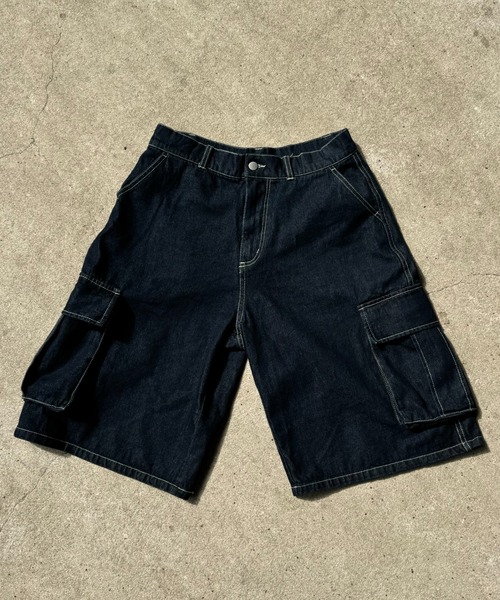 INTER FACTORY(インターファクトリー)の「SARA - カーゴハーフパンツ made in INTER FACTORY(その他パンツ・レディース・インディゴブルー/カモフラージュ・MEDIUM/LARGE)」の5枚目の写真