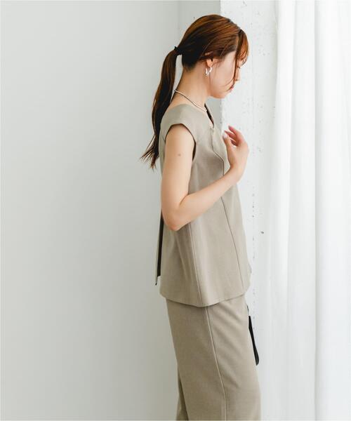 F by ROSSO（エフバイロッソ）の「『UR TECH DRYLUXE』F by ROSSO　フレンチブラウス+ワイドパンツ（セットアップ・レディース・ブラック/モカ/ベージュ・36/38）」の10枚目の写真