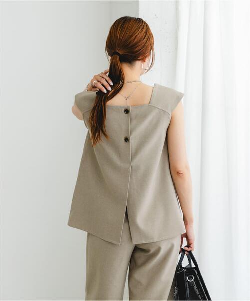 F by ROSSO（エフバイロッソ）の「『UR TECH DRYLUXE』F by ROSSO　フレンチブラウス+ワイドパンツ（セットアップ・レディース・ブラック/モカ/ベージュ・36/38）」の11枚目の写真