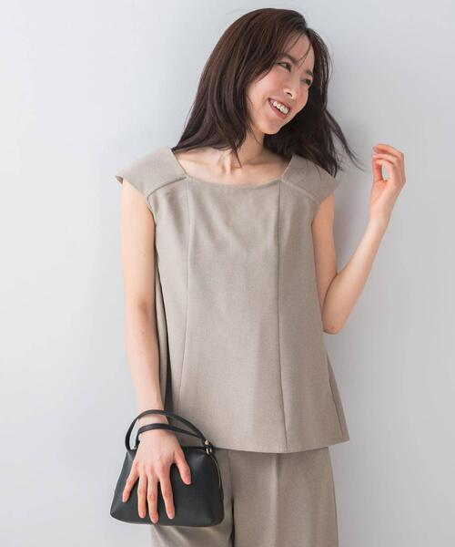 F by ROSSO（エフバイロッソ）の「『UR TECH DRYLUXE』F by ROSSO　フレンチブラウス+ワイドパンツ（セットアップ・レディース・ブラック/モカ/ベージュ・36/38）」の12枚目の写真