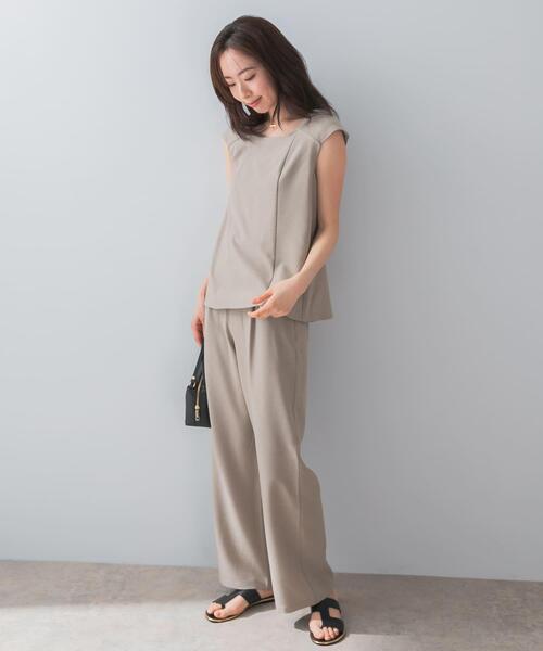 F by ROSSO（エフバイロッソ）の「『UR TECH DRYLUXE』F by ROSSO　フレンチブラウス+ワイドパンツ（セットアップ・レディース・ブラック/モカ/ベージュ・36/38）」の14枚目の写真