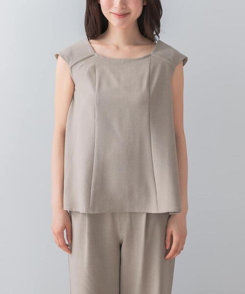 F by ROSSO（エフバイロッソ）の「『UR TECH DRYLUXE』F by ROSSO　フレンチブラウス+ワイドパンツ（セットアップ・レディース・ブラック/モカ/ベージュ・36/38）」の17枚目の写真