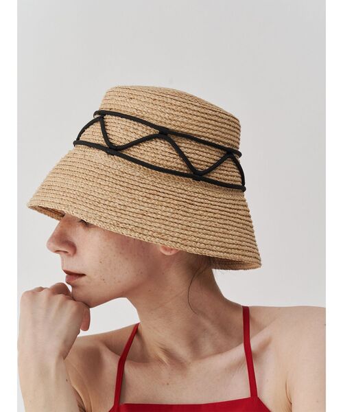 UN3D.（アンスリード）の「WAVE CODE HAT / ウェーブコードハット（ハット・レディース・ブラック/ベージュ・FREE）」の6枚目の写真
