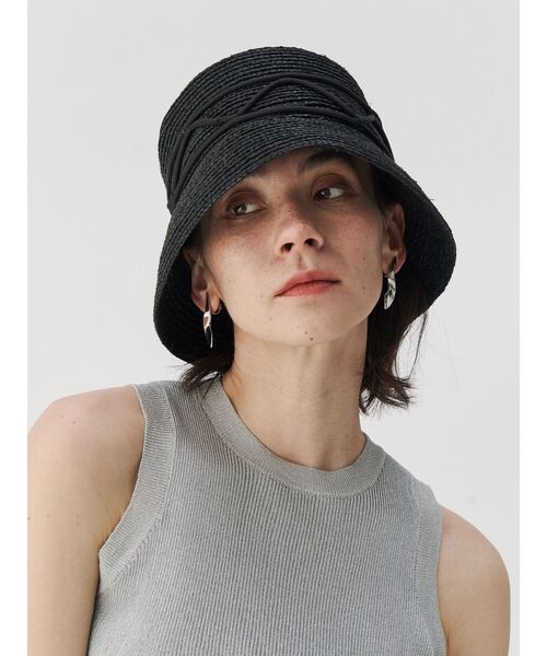 UN3D.（アンスリード）の「WAVE CODE HAT / ウェーブコードハット（ハット・レディース・ブラック/ベージュ・FREE）」の2枚目の写真