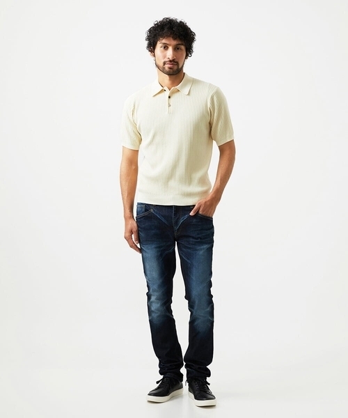 MICHEL KLEIN HOMME   （ミッシェルクランオム）の「ニットポロシャツ（ポロシャツ・メンズ・ベージュ/ネイビー・MEDIUM/LARGE/X-LARGE）」の10枚目の写真