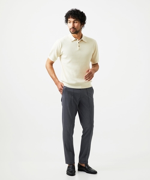 MICHEL KLEIN HOMME   （ミッシェルクランオム）の「ニットポロシャツ（ポロシャツ・メンズ・ベージュ/ネイビー・MEDIUM/LARGE/X-LARGE）」の11枚目の写真