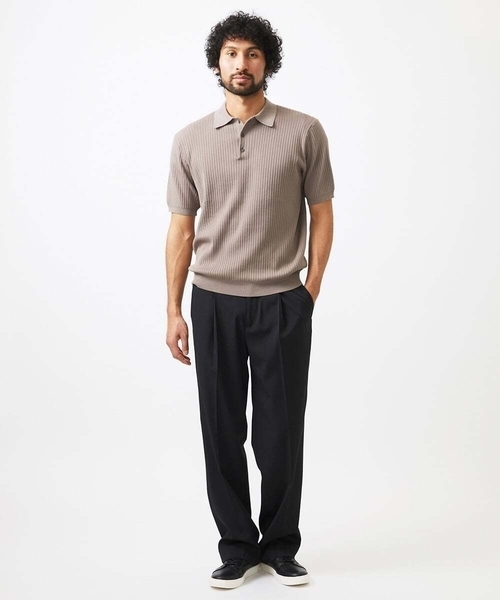 MICHEL KLEIN HOMME   （ミッシェルクランオム）の「ニットポロシャツ（ポロシャツ・メンズ・ベージュ/ネイビー・MEDIUM/LARGE/X-LARGE）」の16枚目の写真