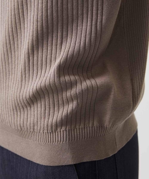 MICHEL KLEIN HOMME   （ミッシェルクランオム）の「ニットポロシャツ（ポロシャツ・メンズ・ベージュ/ネイビー・MEDIUM/LARGE/X-LARGE）」の5枚目の写真