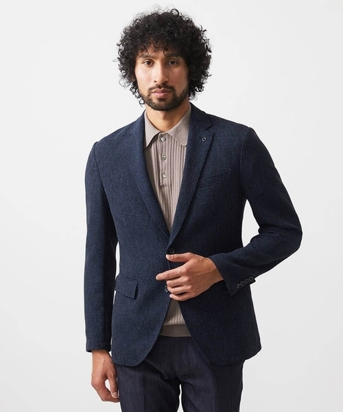 MICHEL KLEIN HOMME   （ミッシェルクランオム）の「ニットポロシャツ（ポロシャツ・メンズ・ベージュ/ネイビー・MEDIUM/LARGE/X-LARGE）」の7枚目の写真