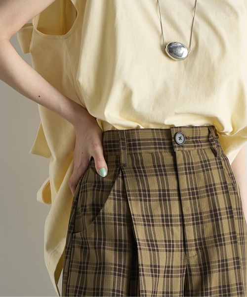 THE YOn（ザヨン）の「チェックタックワイドパンツ（その他パンツ・レディース・カーキブラウン/ベージュ・S/M）」の11枚目の写真