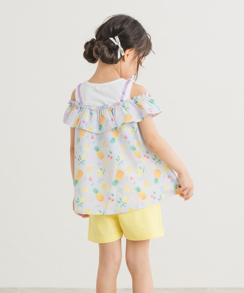 AIMABLE（エマーブル）の「リボン刺繍ショートパンツ（スカート・キッズ・ミント/イエロー・100/110/120/130/140）」の8枚目の写真