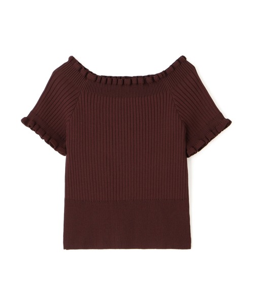 FREE'S MART（フリーズマート）の「◆2WAYオフショルフリルリブ半袖ニット（ニット/セーター・レディース・ブラック/オレンジ/ホワイト/ブラウン/ブルー系その他・FREE）」の20枚目の写真