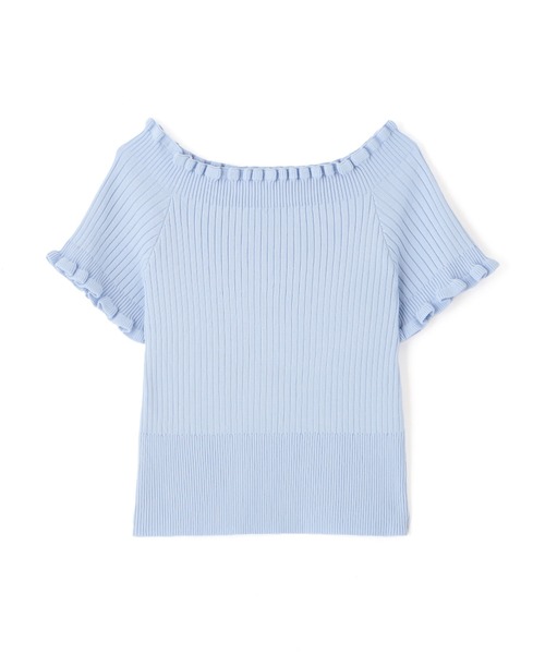 FREE'S MART（フリーズマート）の「◆2WAYオフショルフリルリブ半袖ニット（ニット/セーター・レディース・ブラック/オレンジ/ホワイト/ブラウン/ブルー系その他・FREE）」の9枚目の写真