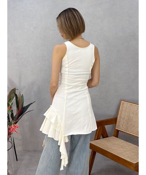 EVRIS（エヴリス）の「アシンメトリージップタンクワンピース（ワンピース・レディース・ホワイト/カーキ/ブラック・FREE）」の22枚目の写真