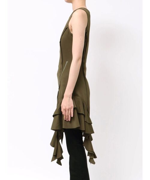 EVRIS（エヴリス）の「アシンメトリージップタンクワンピース（ワンピース・レディース・ホワイト/カーキ/ブラック・FREE）」の5枚目の写真