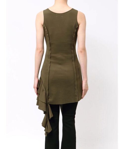 EVRIS（エヴリス）の「アシンメトリージップタンクワンピース（ワンピース・レディース・ホワイト/カーキ/ブラック・FREE）」の6枚目の写真