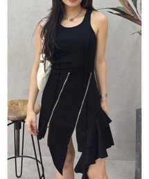 EVRIS | アシンメトリージップタンクワンピース(ワンピース)