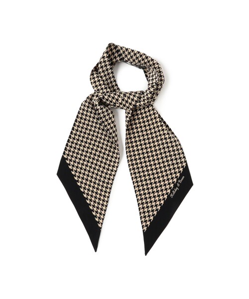 BEAMS F（ビームスエフ）の「Holliday & Brown / シルク ハウンドトゥース柄 スカーフ（マフラー・メンズ・グレー/ブラック・ONE SIZE）」の2枚目の写真