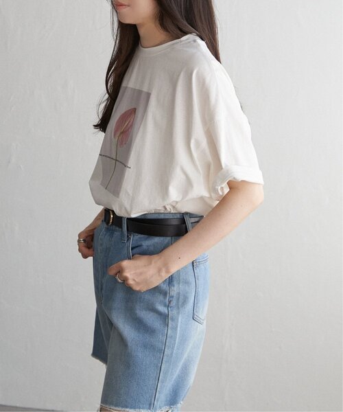 VENCEEXCHANGE(ヴァンスエクスチェンジ)の「綿天竺フラワープリントTシャツ(Tシャツ/カットソー・レディース・その他1/ブラック/オフホワイト・FREE)」の14枚目の写真