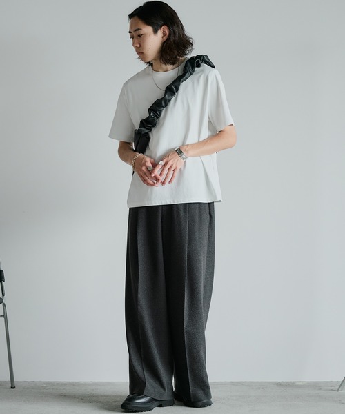 BREEZE TWEED DEEP TUCK BAGGY SLACKS Sサイズ BREEZE TWEED DEEP TUCK BAGGY SLACKS（スラックス）｜WYM LIDNM