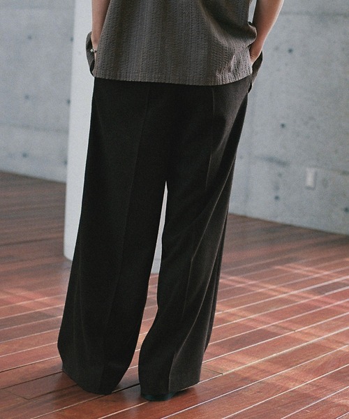 BREEZE TWEED DEEP TUCK BAGGY SLACKS（スラックス）｜WYM LIDNM