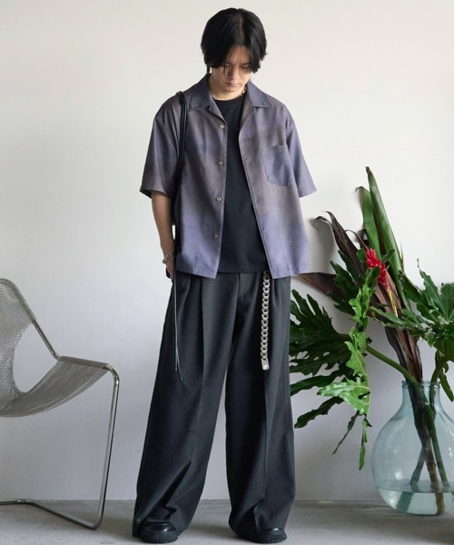 シ*ユ様 BREEZE TWEED DEEP TUCK BAGGY SLACKS シ*ユ様 BREEZE TWEED DEEP TUCK BAGGY SLACKS Wide-leg tweed