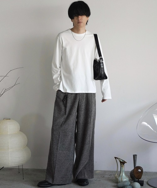 BREEZE TWEED DEEP TUCK BAGGY SLACKS（スラックス）｜WYM LIDNM