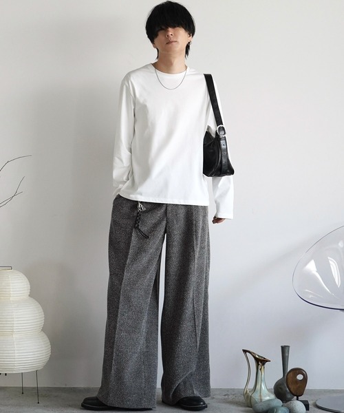 BREEZE TWEED DEEP TUCK BAGGY SLACKS（スラックス）｜WYM LIDNM