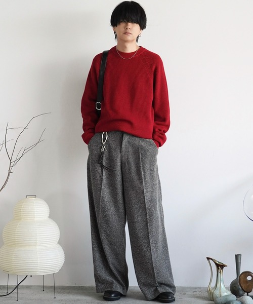 パンツ riBREEZE TWEED DEEP TUCK BAGGY SLACKS BREEZE TWEED DEEP TUCK BAGGY SLACKS（スラックス）｜WYM LIDNM