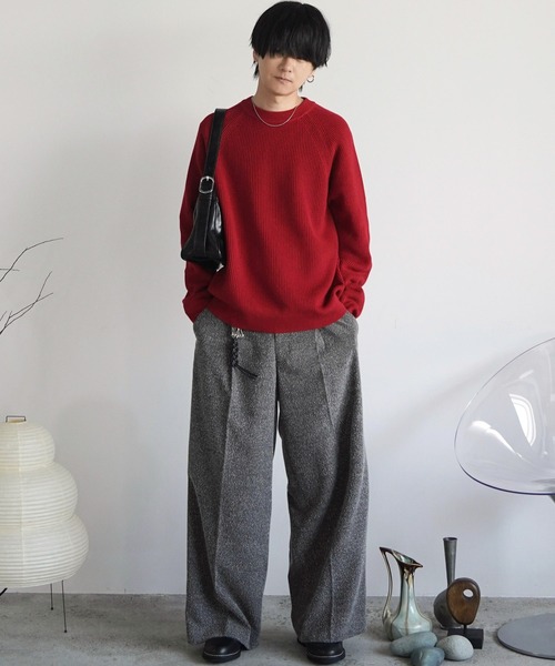 BREEZE TWEED DEEP TUCK BAGGY SLACKS（スラックス）｜WYM LIDNM