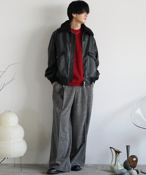 BREEZE TWEED DEEP TUCK BAGGY SLACKS Sサイズ WYM LIDNM スラックス BREEZE TWEED DEEP TUCK BAGGY SLACKS