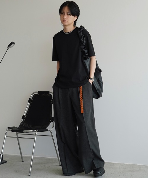 未使用BREEZE TWEED DEEP TUCK BAGGY SLACKS BREEZE TWEED DEEP TUCK BAGGY SLACKS（スラックス）｜WYM LIDNM